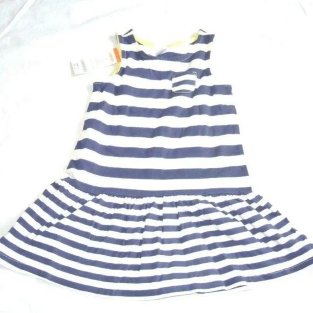 Gymboree Hop 'n' Roll Striped Tank‎ Dress Navy Stri